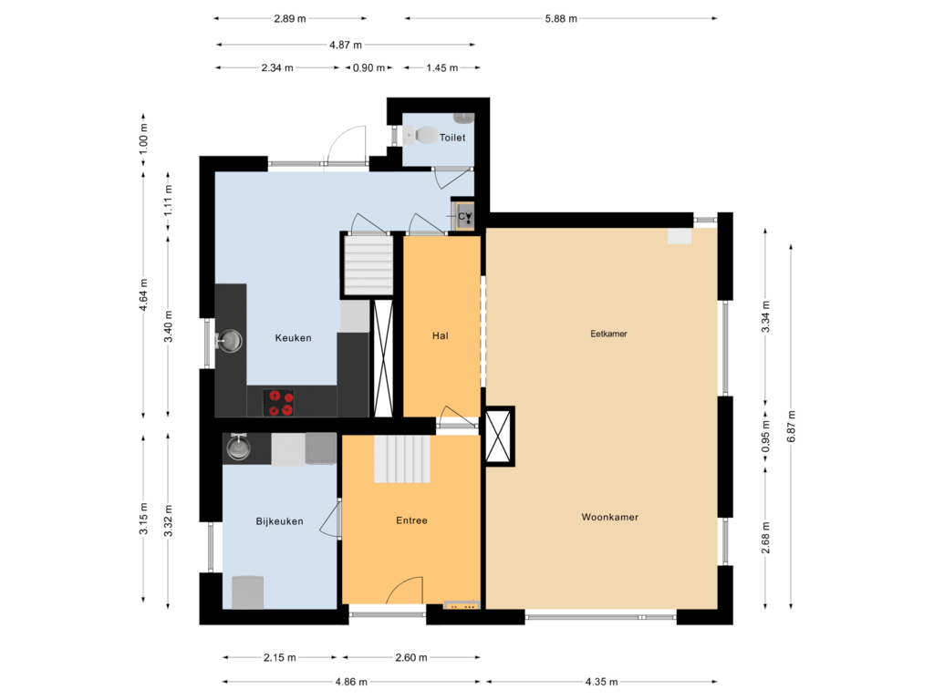 View floorplan of Begane grond of Hoofdweg 144