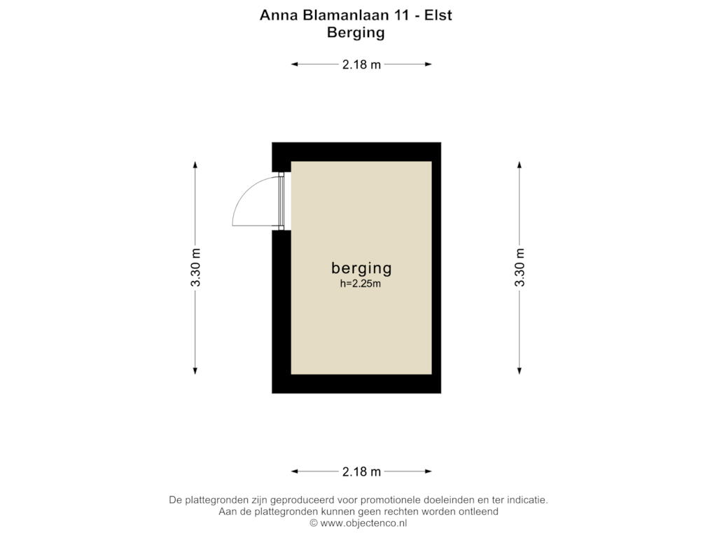 Bekijk plattegrond van BERGING van Anna Blamanlaan 11