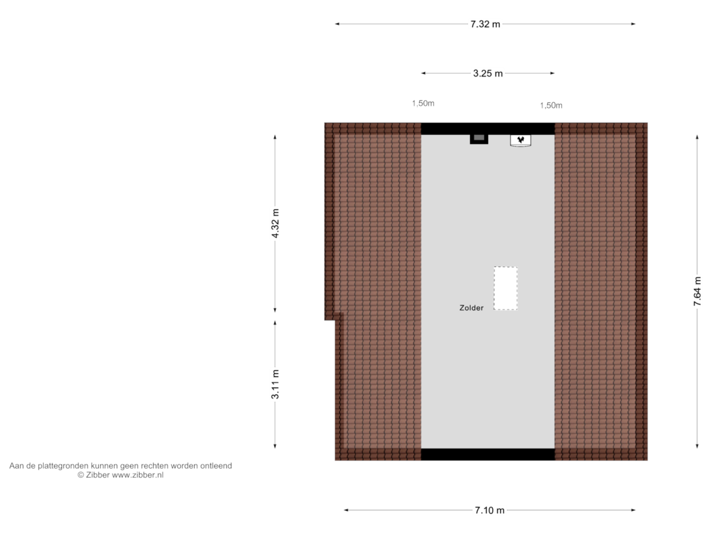 View floorplan of Zolder of Plein 15