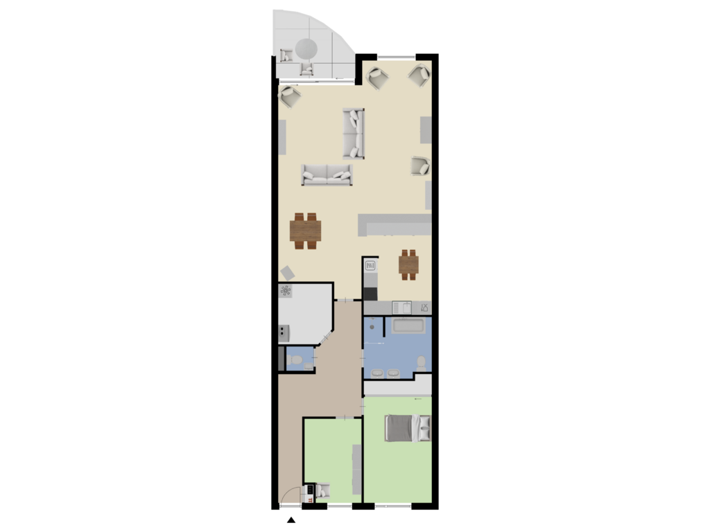 Bekijk plattegrond van Appartement van Meyboomstraat 3-D