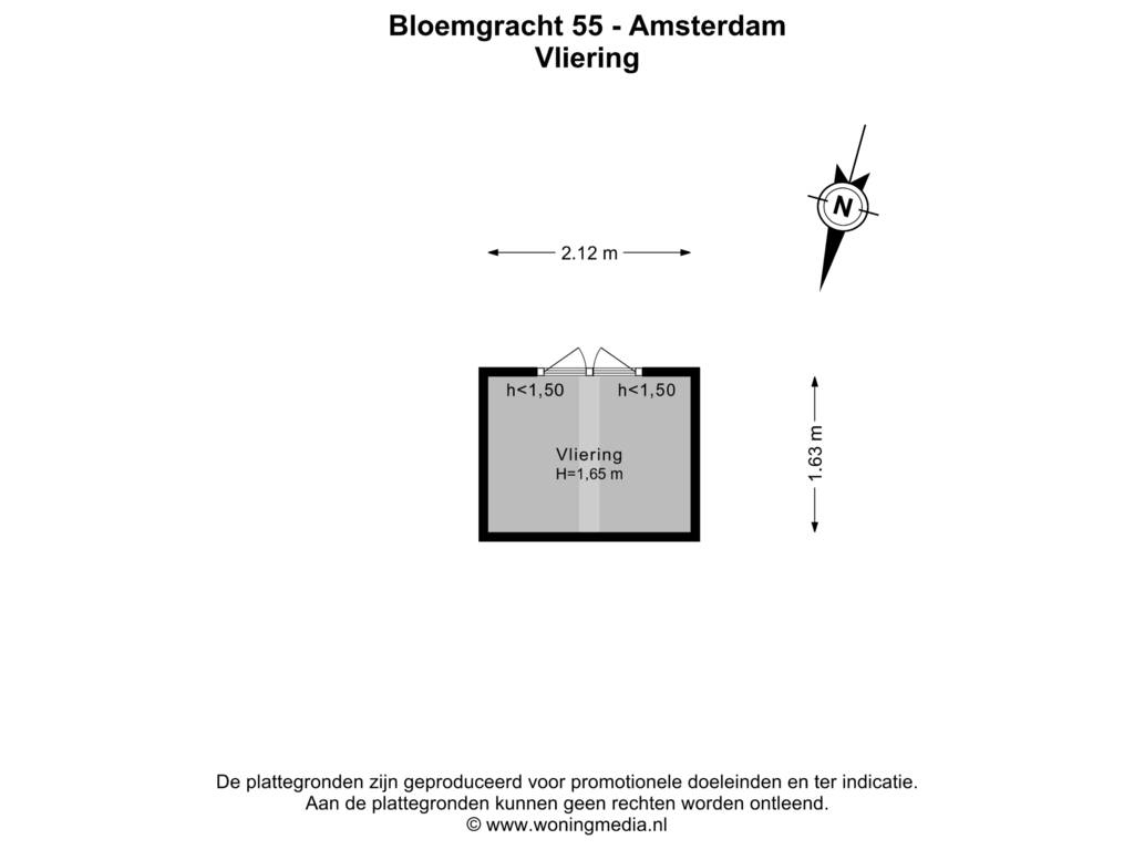 Bekijk plattegrond van Vliering van Bloemgracht 55