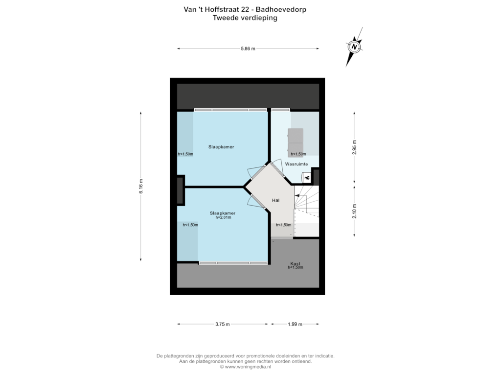 Bekijk plattegrond van 2e_verd van Van 't Hoffstraat 22