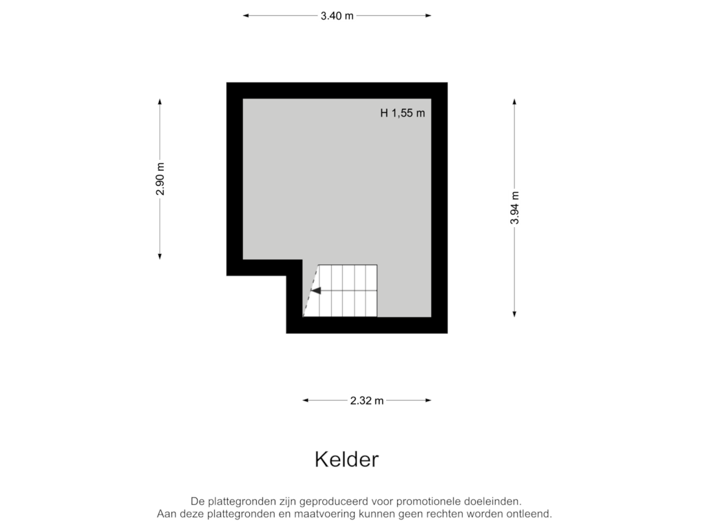 Bekijk plattegrond van Kelder van Vlissingsestraat 2