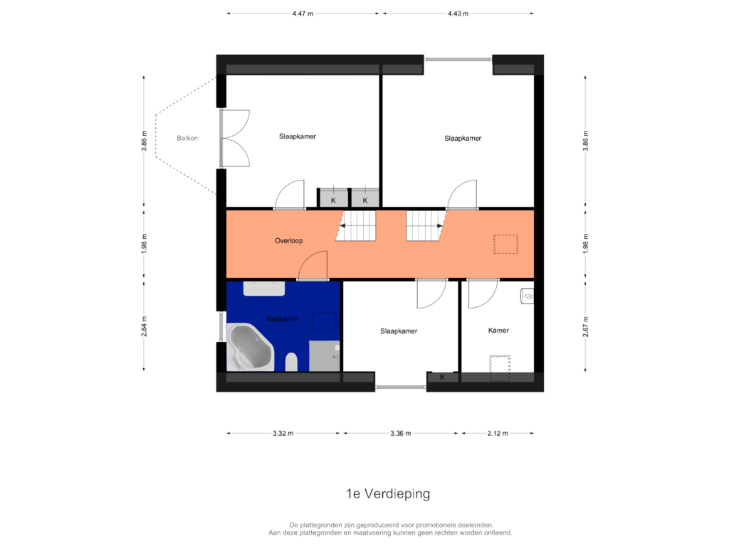 Bekijk plattegrond van 1e Verdieping van Vlissingsestraat 2