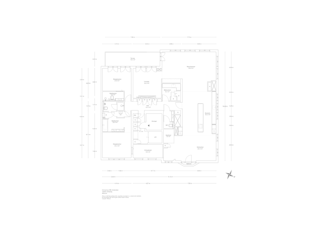 View floorplan of Second floor of Emmastraat 38-B