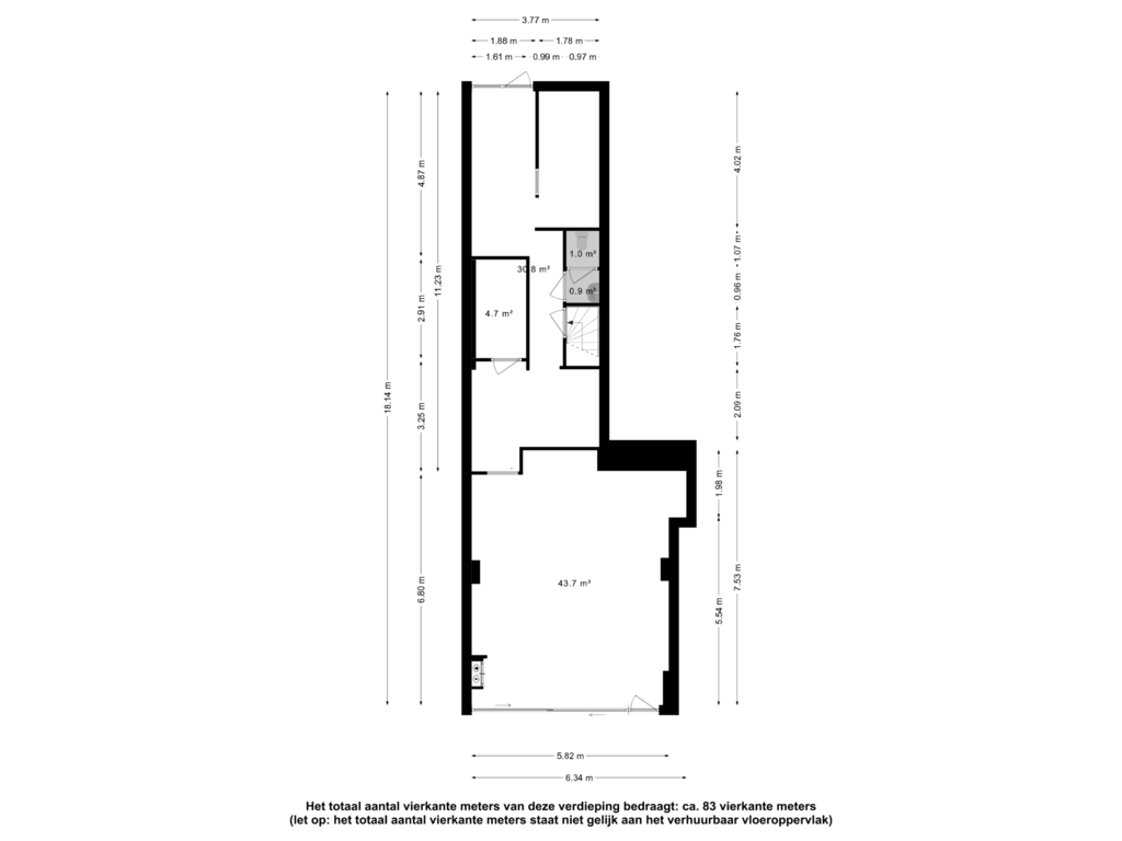 Bekijk plattegrond van bog-begane grond van Brugstraat 19