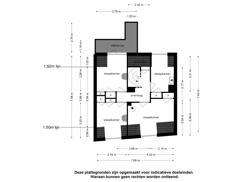 Bekijk plattegrond van 2e verdieping van Brugstraat 19