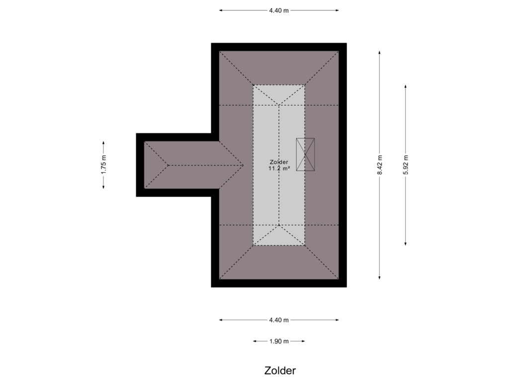 View floorplan of Zolder of Wittenburgerweg 160