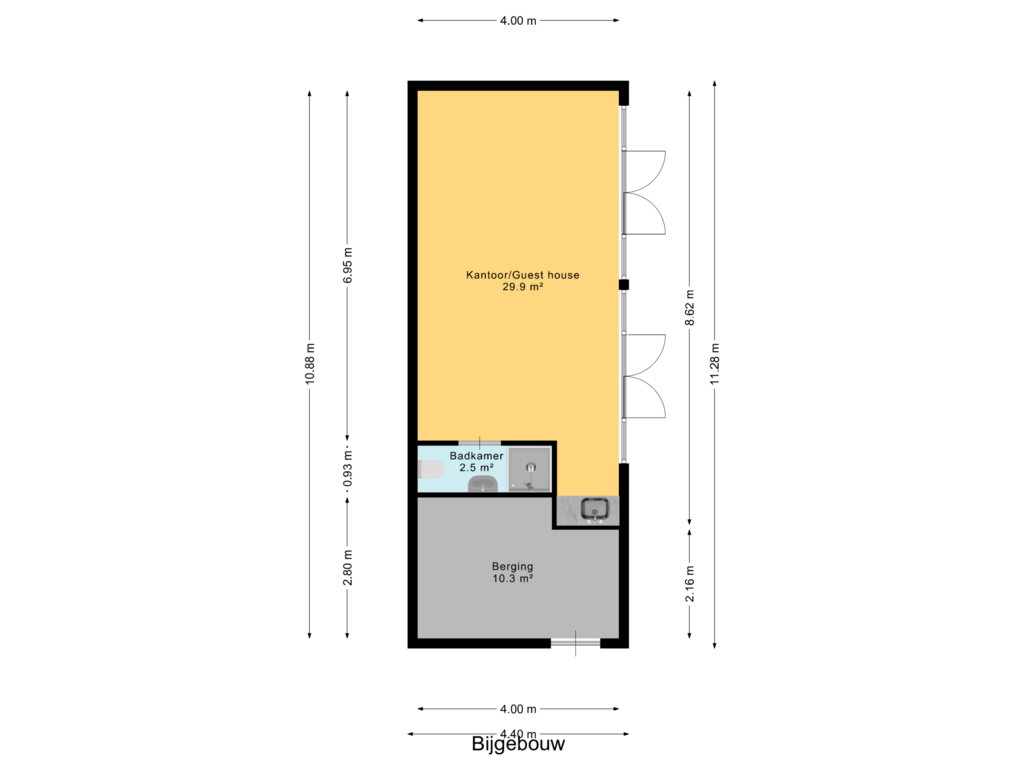 View floorplan of Bijgebouw of Wittenburgerweg 160