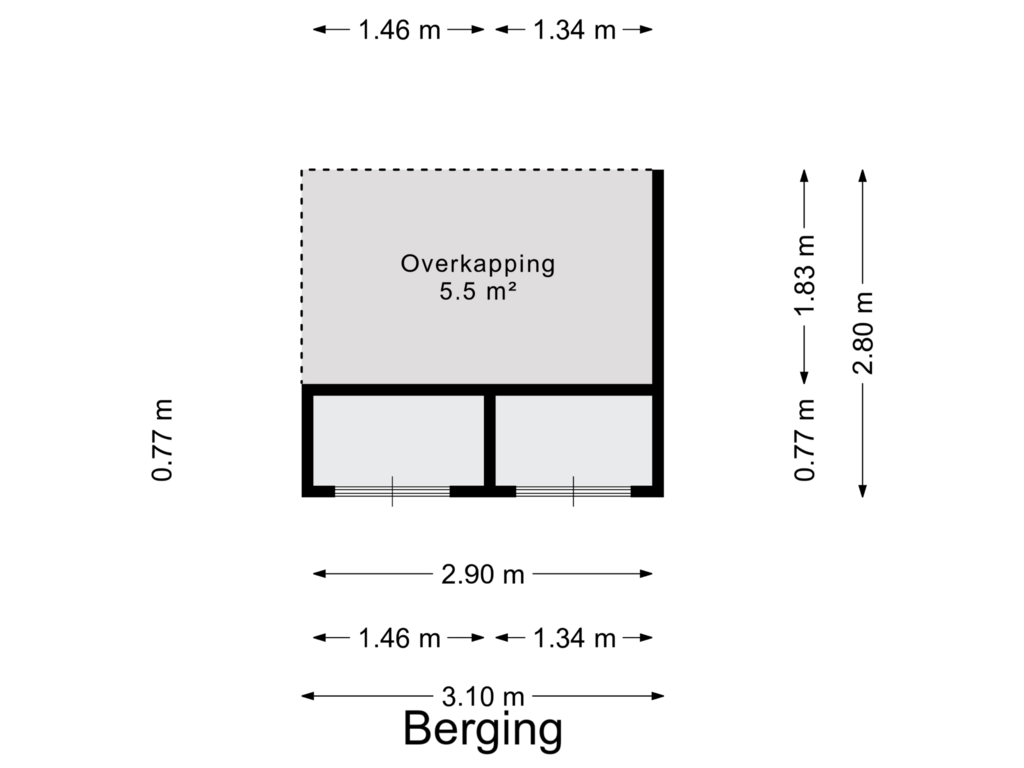 View floorplan of Fietsberging of Wittenburgerweg 160