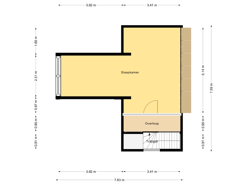 View floorplan of Tweede verdieping of Engelenhof 40-A