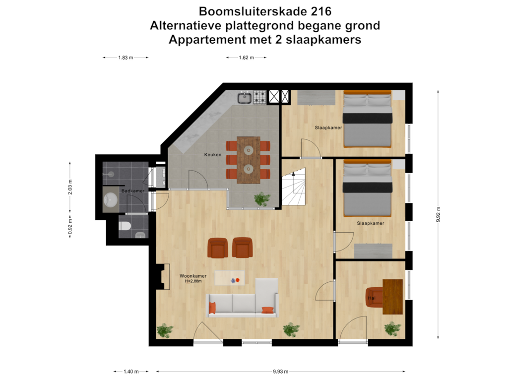 Bekijk plattegrond van Begane Grond Optie 1 van Boomsluiterskade 216