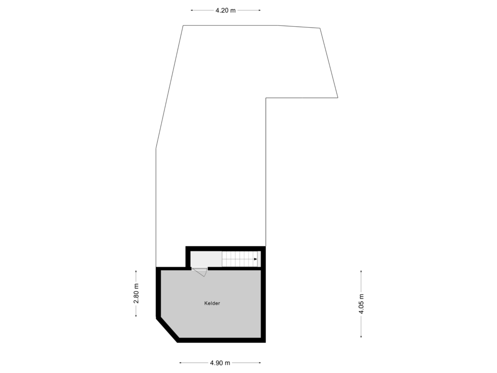 Bekijk plattegrond van Souterrain van Tunnelstraat 4