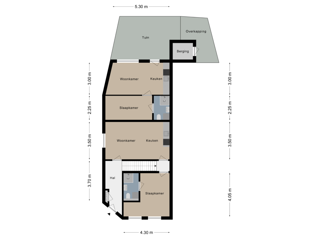 Bekijk plattegrond van Begane grond van Tunnelstraat 4