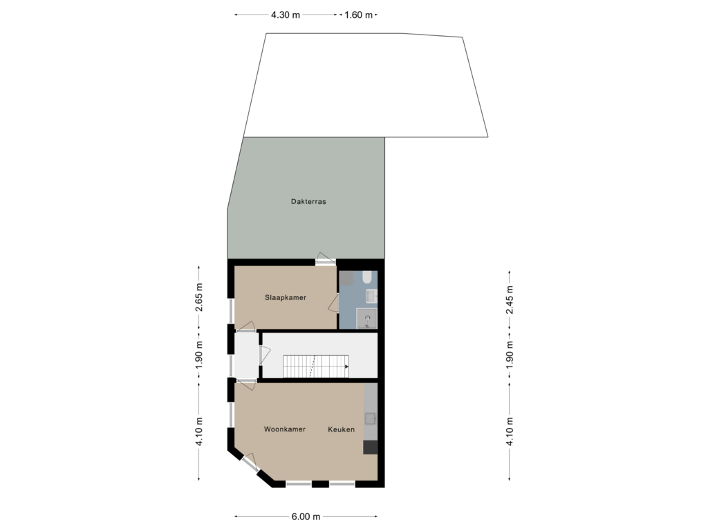 Bekijk plattegrond van Verdieping 1 van Tunnelstraat 4