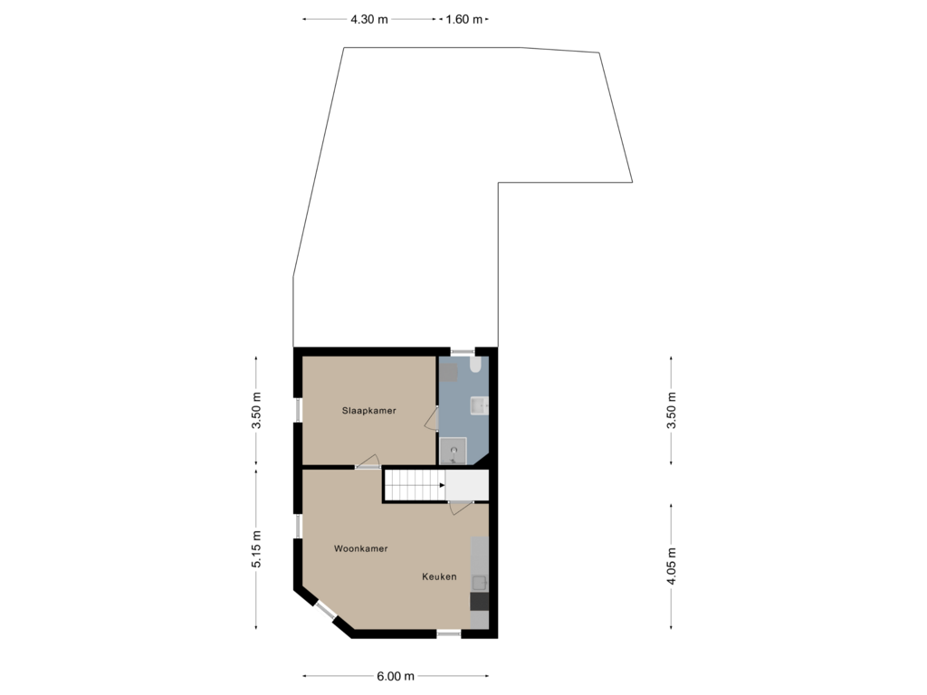 Bekijk plattegrond van Verdieping 2 van Tunnelstraat 4