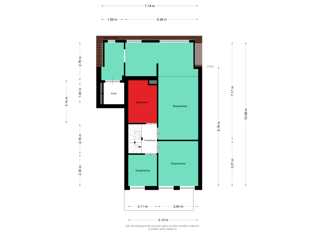 View floorplan of Eerste Verdieping of Hannie Schaftplantsoen 31