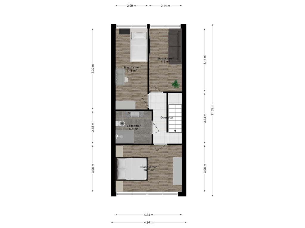 Bekijk plattegrond van Third Floor van Frederika-Gracht 36