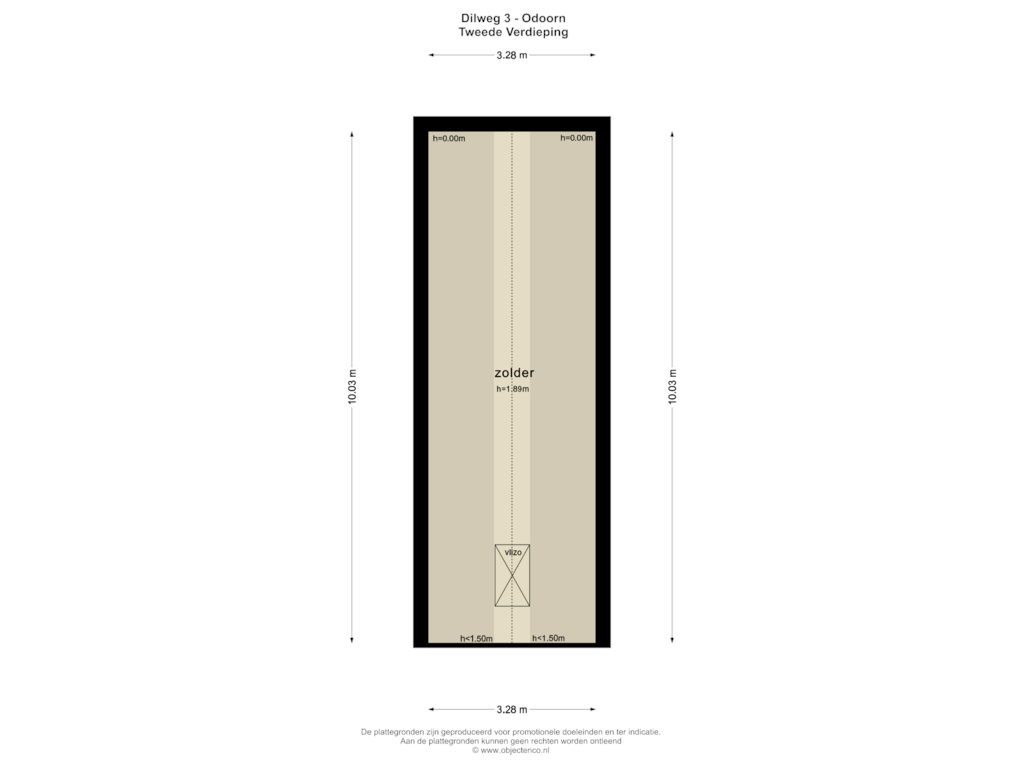 Bekijk plattegrond van Tweede Verdieping van Dilweg 3