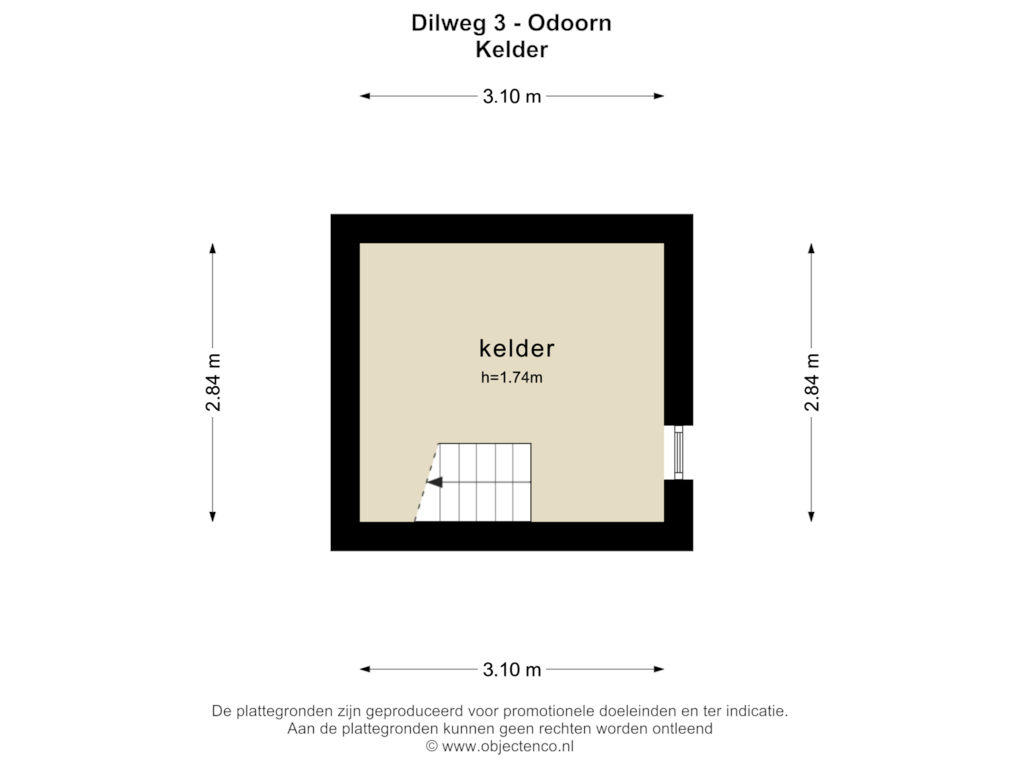 Bekijk plattegrond van Kelder van Dilweg 3