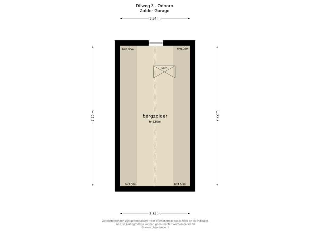 Bekijk plattegrond van Zolder Garage van Dilweg 3