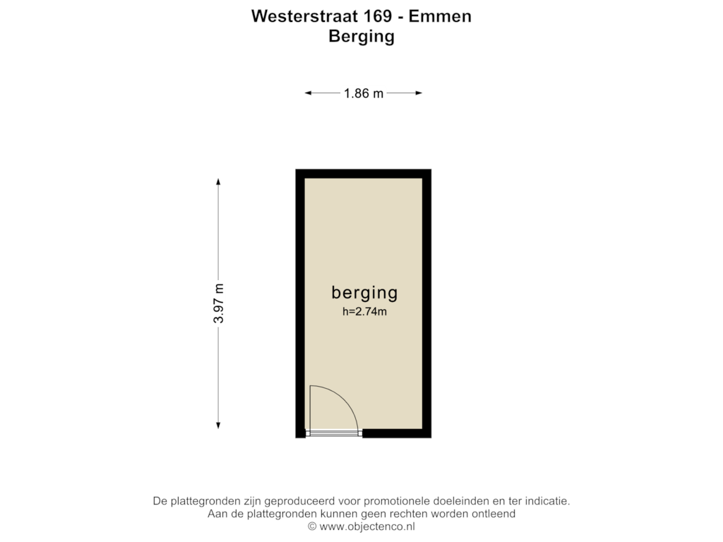 Bekijk plattegrond van BERGING van Westerstraat 169