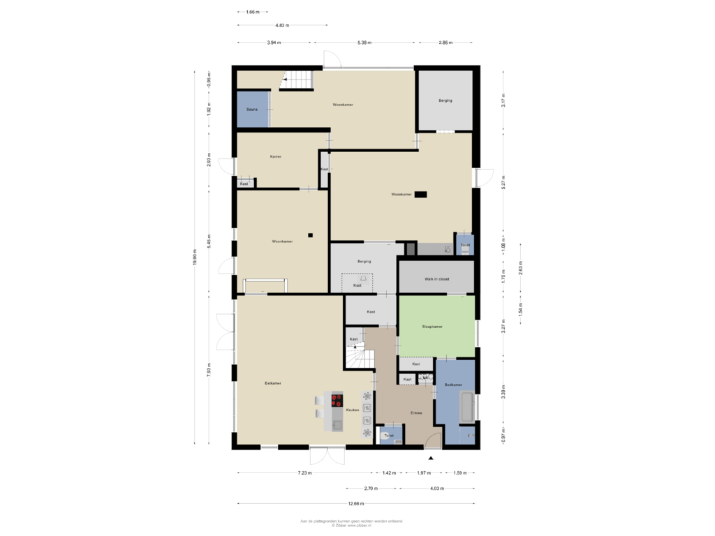 Bekijk plattegrond van Begane Grond van Dwarsweg 2