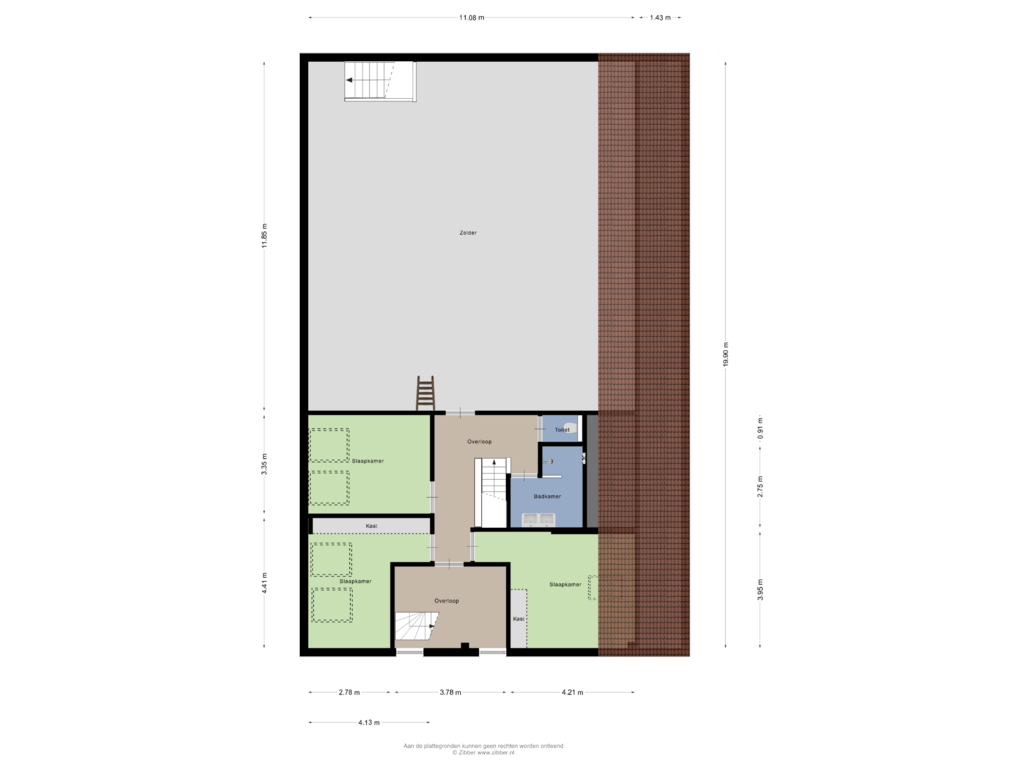 Bekijk plattegrond van Eerste Verdieping van Dwarsweg 2