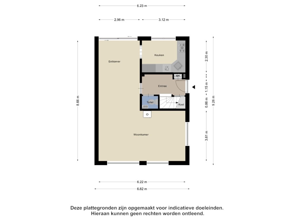 View floorplan of Begane grond of Kortenaerlaan 18