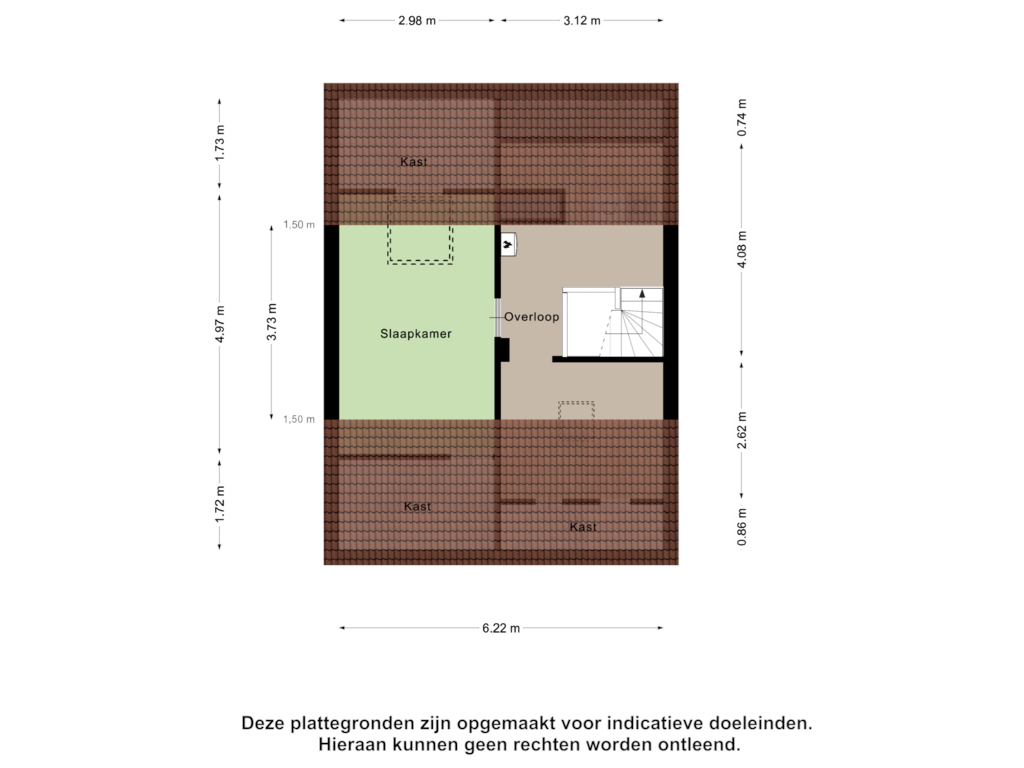 View floorplan of Tweede verdieping of Kortenaerlaan 18