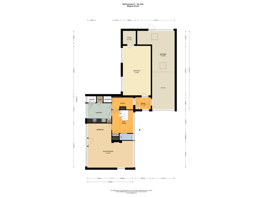 View floorplan of BEGANE GROND of Stationsstraat 31