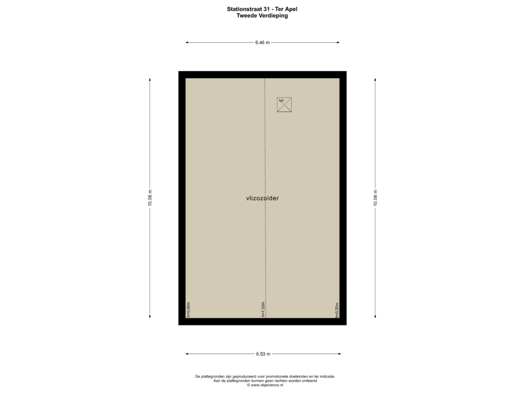 View floorplan of TWEEDE VERDIEPING of Stationsstraat 31