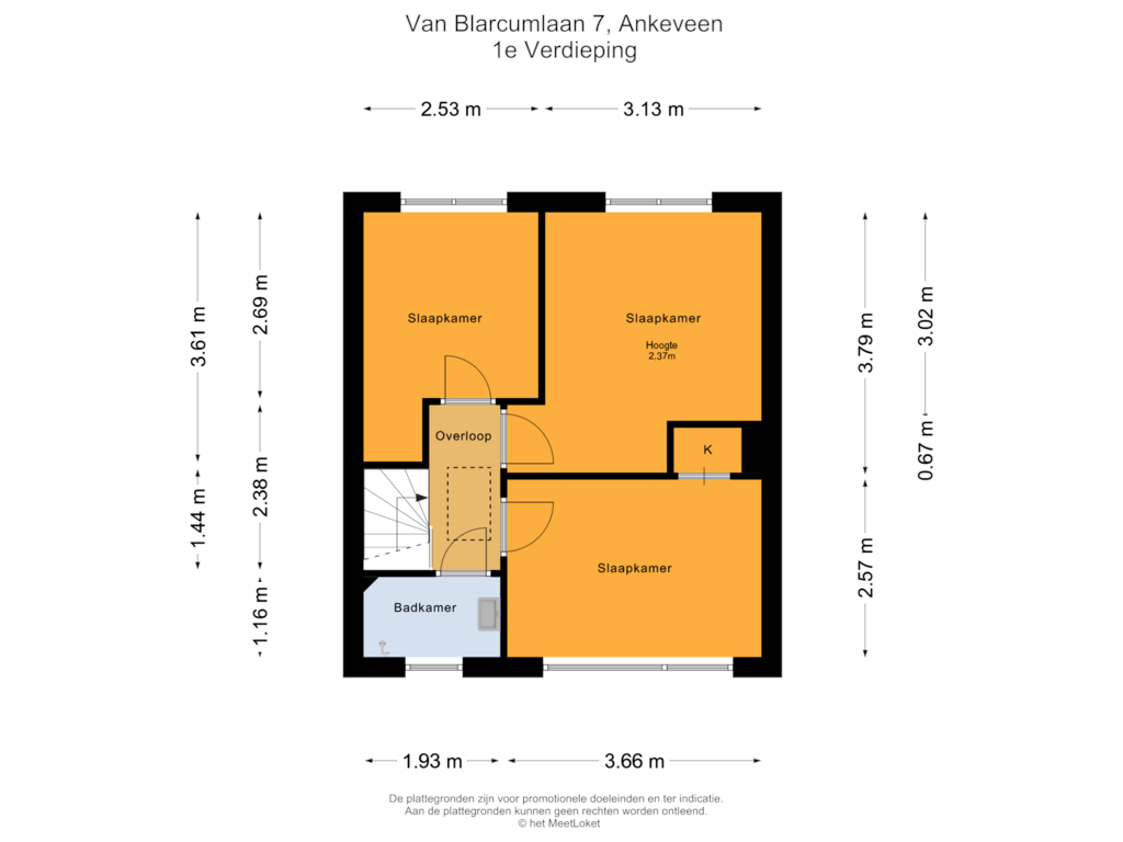 Bekijk plattegrond van 1e Verdieping van van Blarcumlaan 7