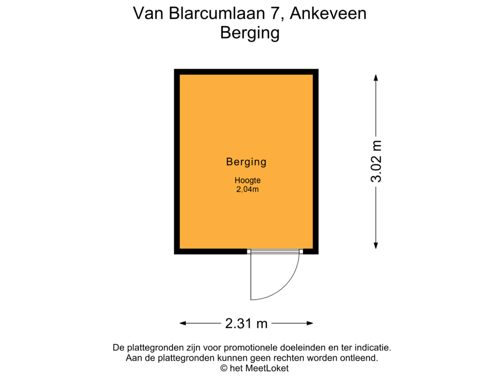 Bekijk plattegrond van Berging van van Blarcumlaan 7