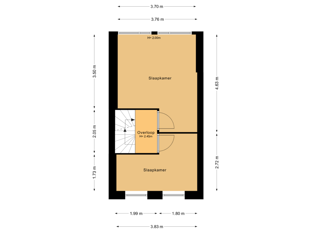 Bekijk plattegrond van 1e verdieping van Koepoortstraat 48