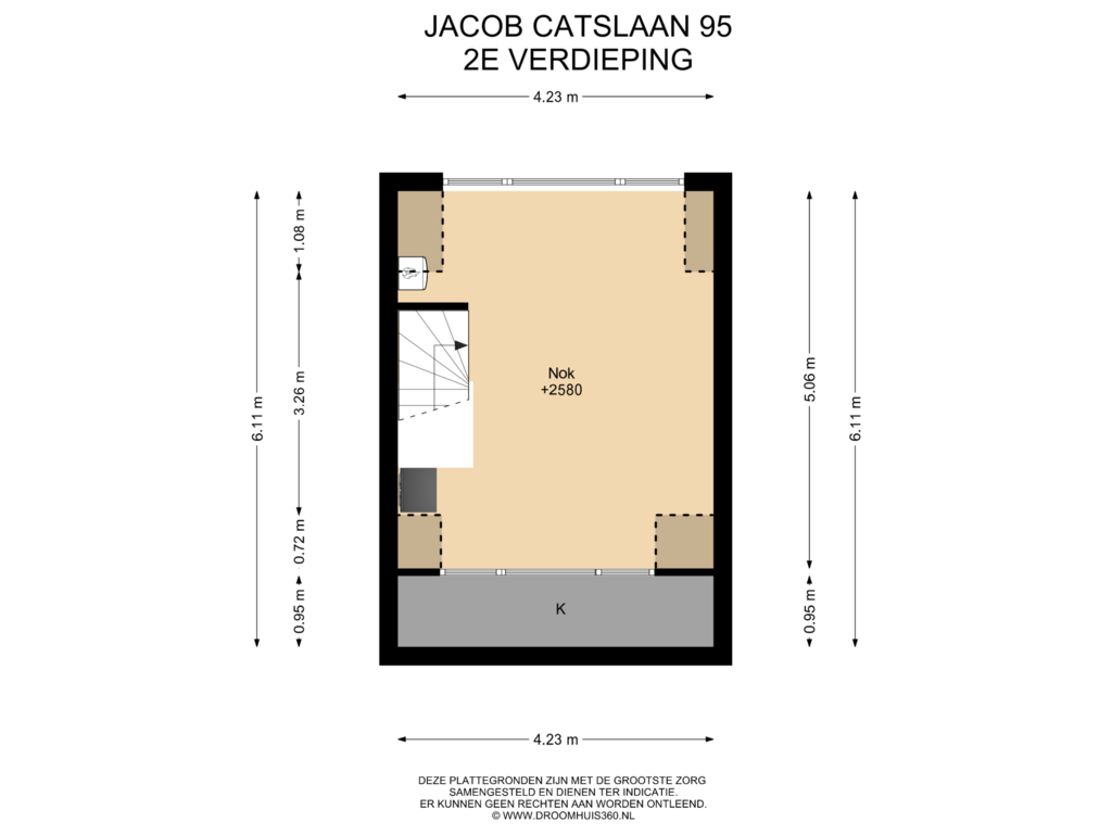 View floorplan of 2E Verdieping of Jacob Catslaan 95