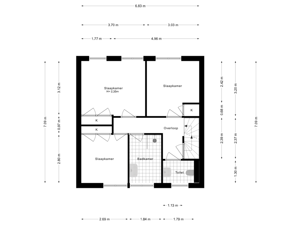 Bekijk plattegrond van 1e Verdieping van Venelaan 4