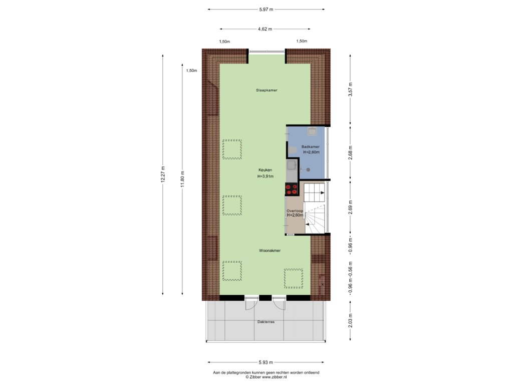 Bekijk plattegrond van Vierde Verdieping van Prins Hendrikkade 143-B03