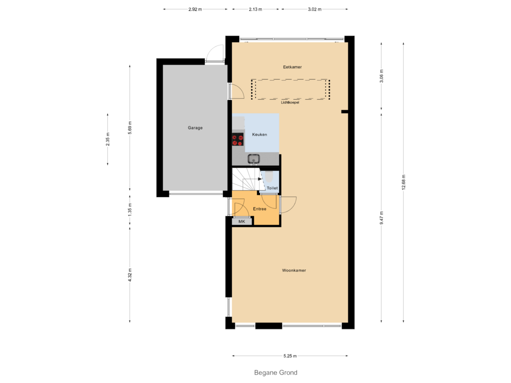 Bekijk plattegrond van Begane Grond van Wadensteinlaan 32