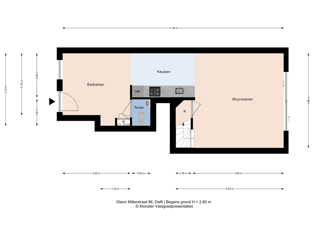 Bekijk plattegrond van Begane grond van Glenn Millerstraat 86