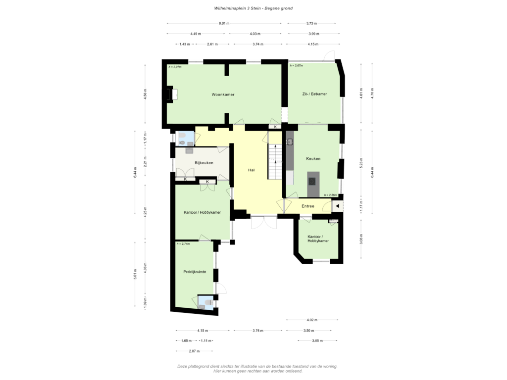 Bekijk plattegrond van Begane grond van Wilhelminaplein 3