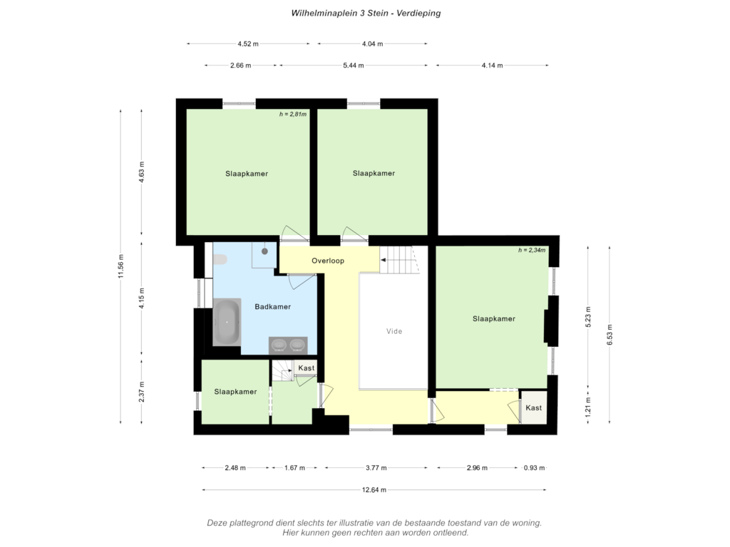 Bekijk plattegrond van Verdieping van Wilhelminaplein 3