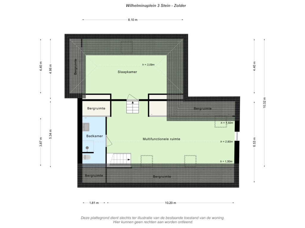 Bekijk plattegrond van Zolder van Wilhelminaplein 3