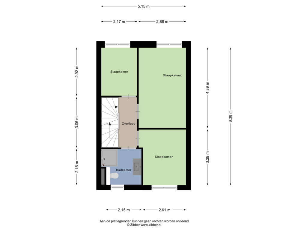 View floorplan of Eerste Verdieping of Roelof Blokzijlstraat 48