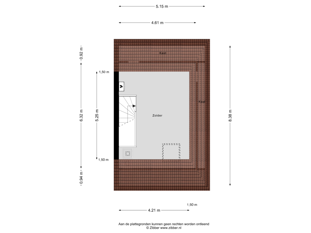 View floorplan of Tweede verdieping of Roelof Blokzijlstraat 48