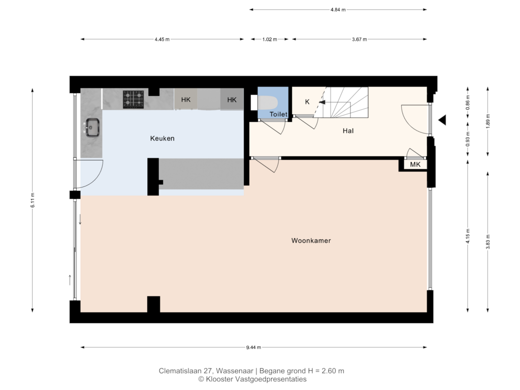 Bekijk plattegrond van Begane grond van Clematislaan 27