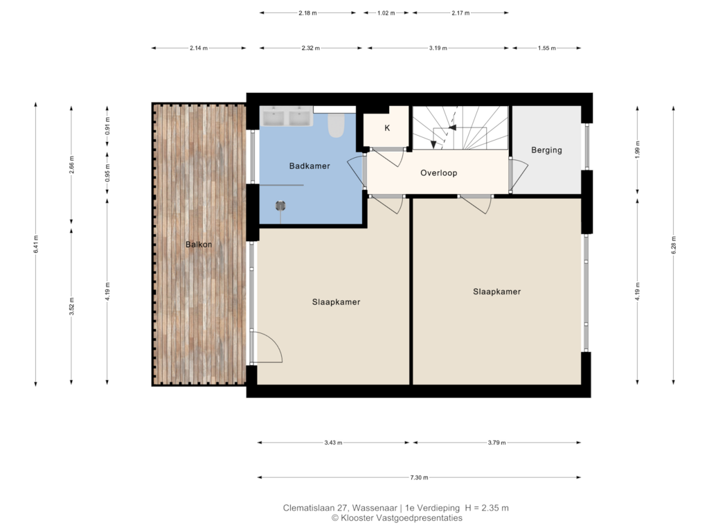 Bekijk plattegrond van 1e Verdieping van Clematislaan 27