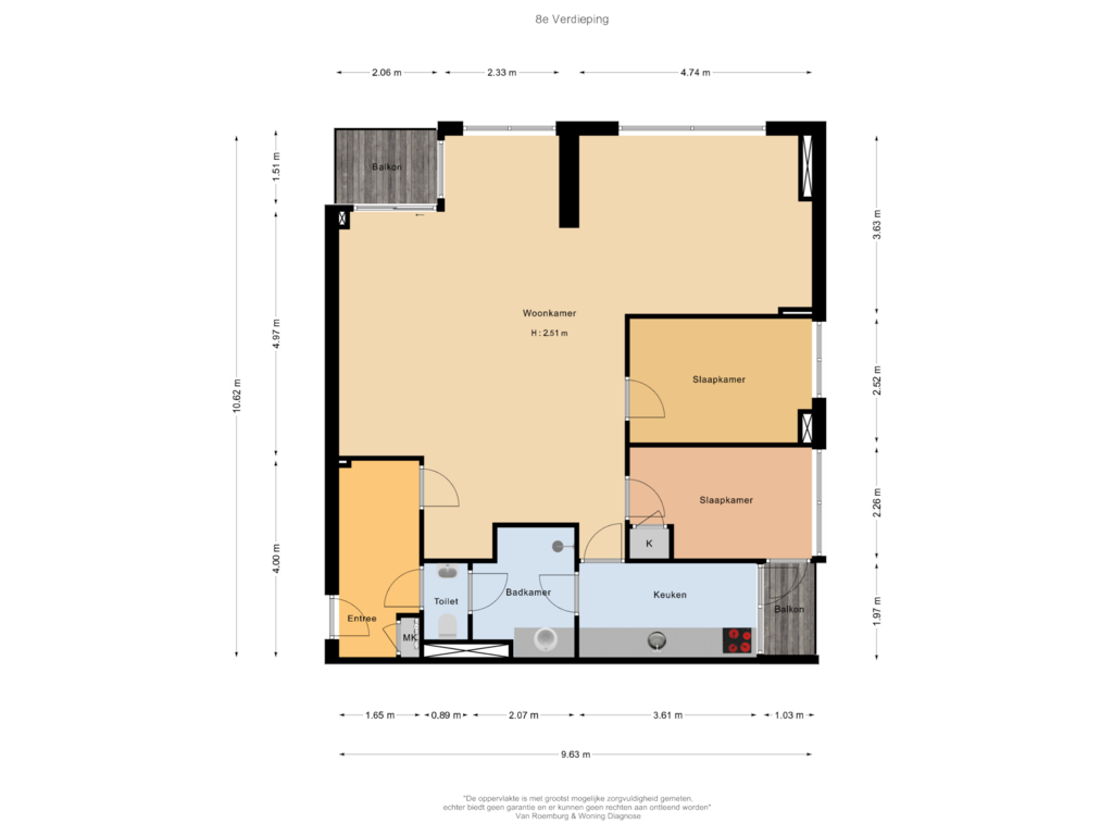 View floorplan of 8e Verdieping of Vrijzicht 158