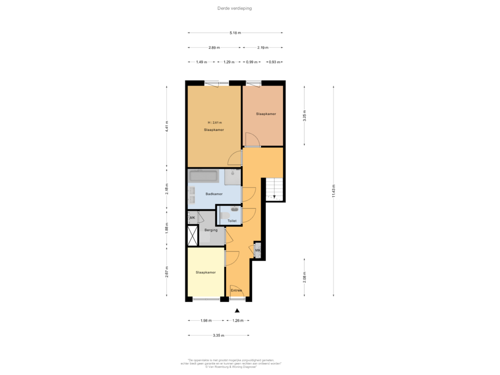 Bekijk plattegrond van Derde verdieping van Wiborgeiland 127