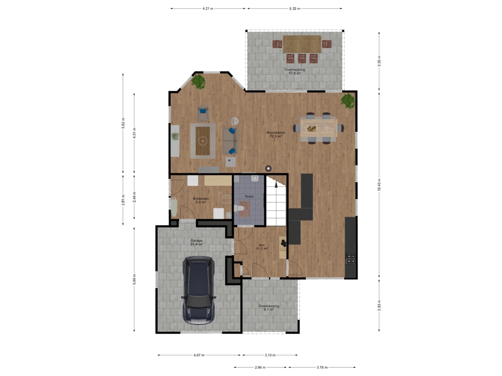 Bekijk plattegrond van Begane grond van Streekje 11-B